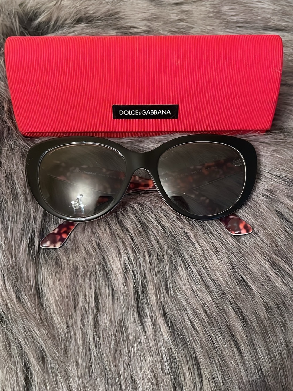 Dolce & Gabbana Black Sunglasses with Tortoiseshell Temples